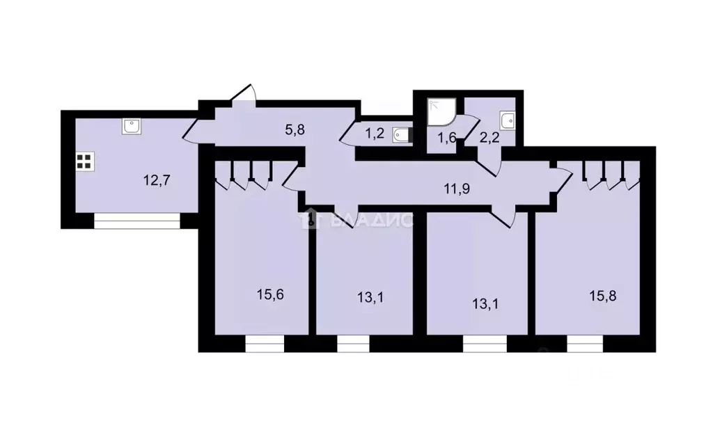 4-к кв. Санкт-Петербург просп. Луначарского, 96К2 (95.4 м) - Фото 1