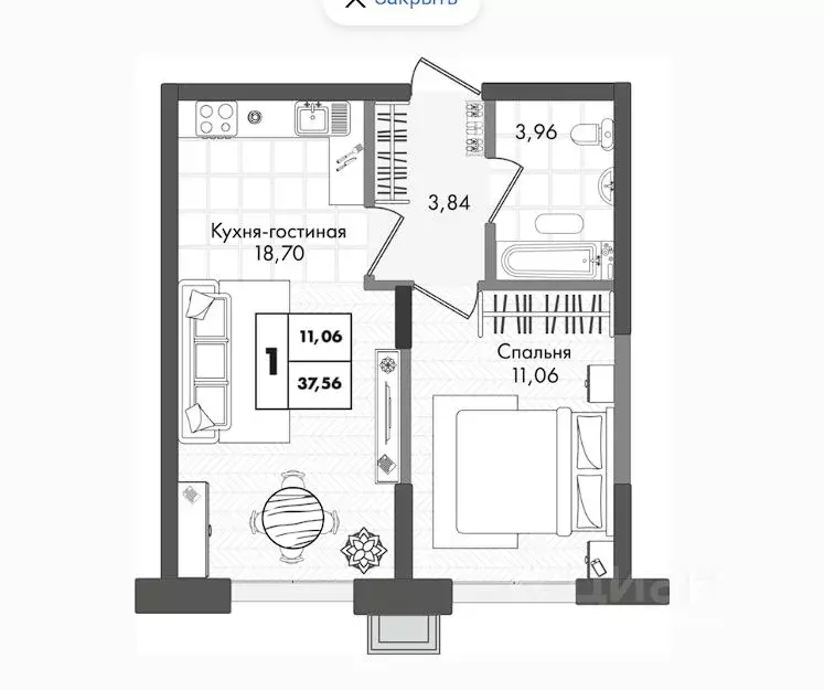 1-к кв. Краснодарский край, Краснодар ул. Имени Генерала Брусилова, ... - Фото 0