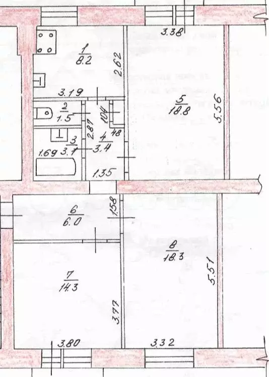 3-к. квартира, 73,6 м, 3/5 эт. - Фото 0