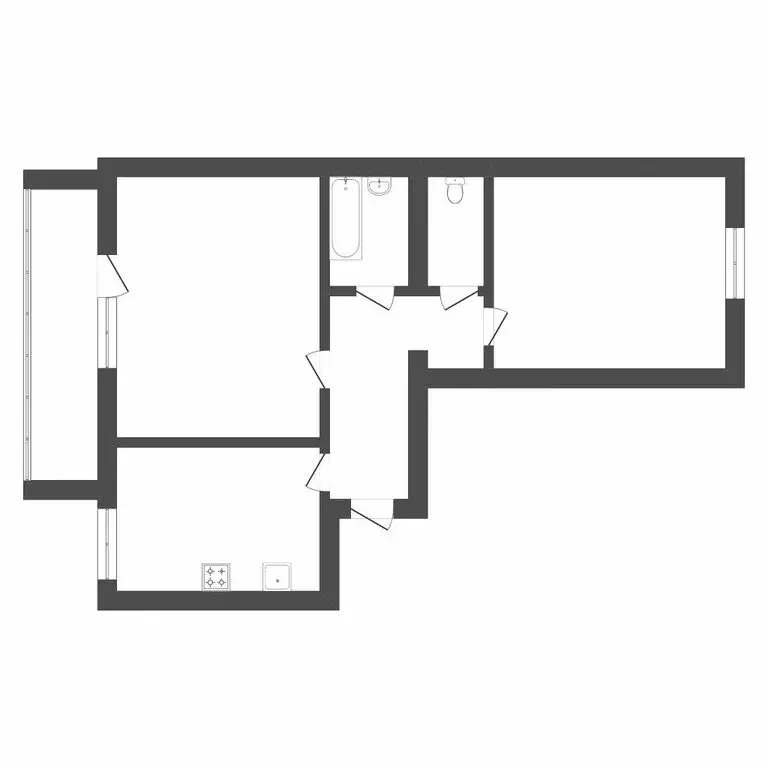 2-комнатная квартира: Тюмень, Пролетарская улица, 109А (68 м) - Фото 0