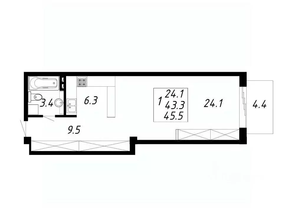 1-к кв. Ставропольский край, Ессентуки Озеро жилой комплекс (45.5 м) - Фото 1