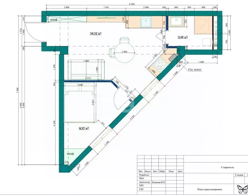 2-к кв. Краснодарский край, Сочи Транспортная ул., 74В (31.0 м) - Фото 2