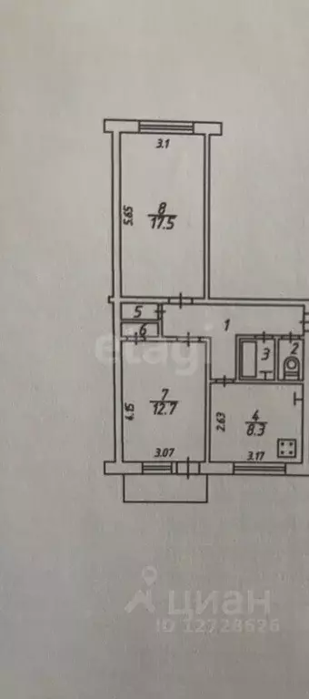 2-к кв. Калужская область, Калуга ул. Суворова, 86 (52.7 м) - Фото 2