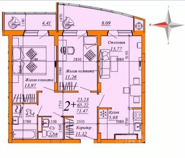 3-к кв. Рязанская область, Рязань Касимовское ш., 67к3 (77.0 м) - Фото 1