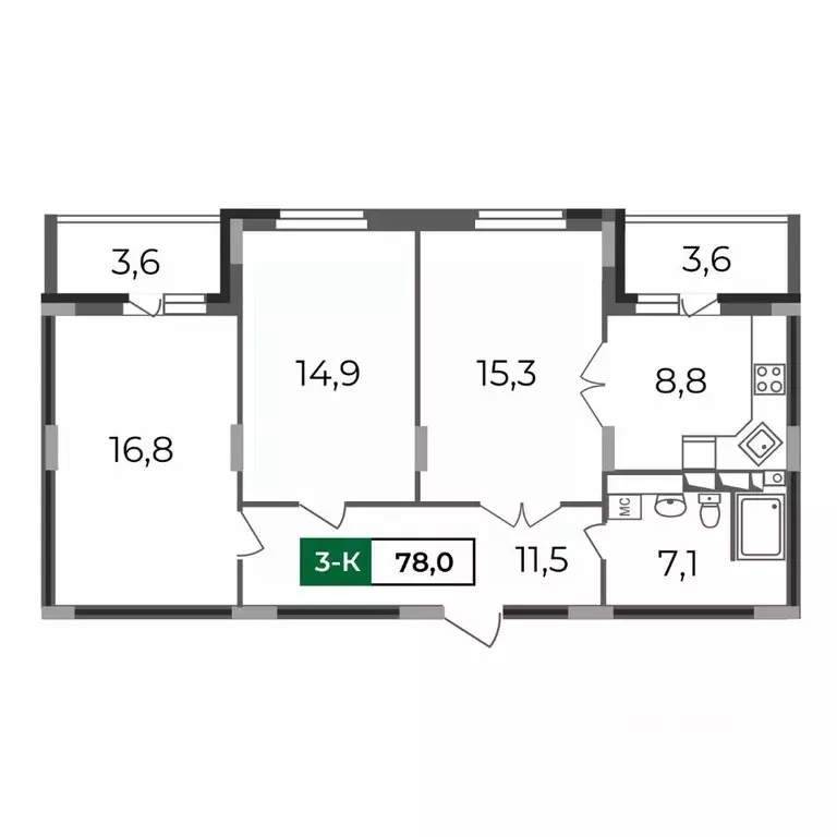 3-к кв. Владимирская область, Владимир бул. Сталинградский, 7 (78.0 м) - Фото 0