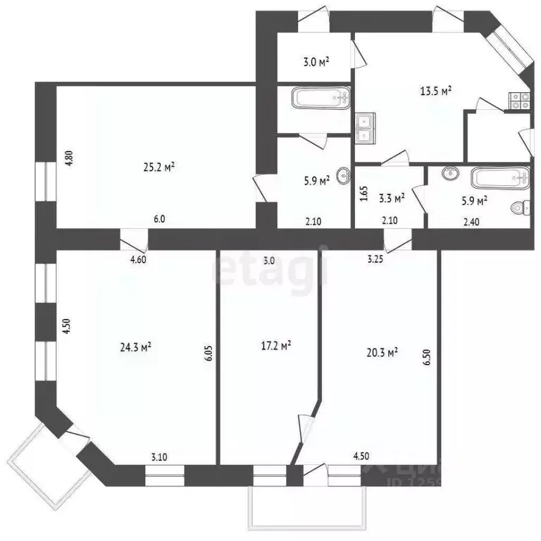 Комната Крым, Симферополь ул. Долгоруковская (137.0 м) - Фото 1