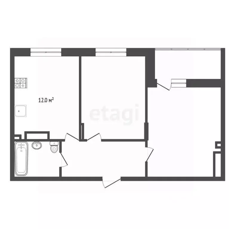 2-к кв. Тюменская область, Тюмень ул. Менжинского, 60 (53.5 м) - Фото 2