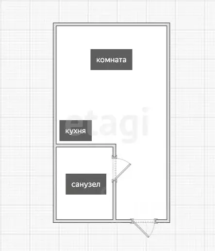 Студия Приморский край, Владивосток Стрелковая ул., 18к1 (25.2 м) - Фото 1