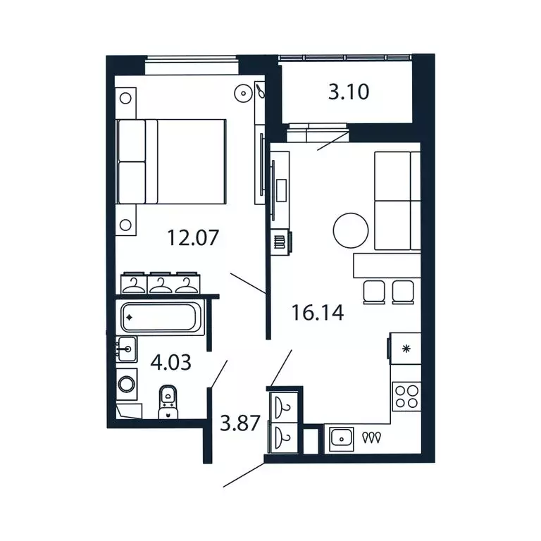 1-комнатная квартира: Мурино, Ручьёвский проспект, 20 (35 м) - Фото 1