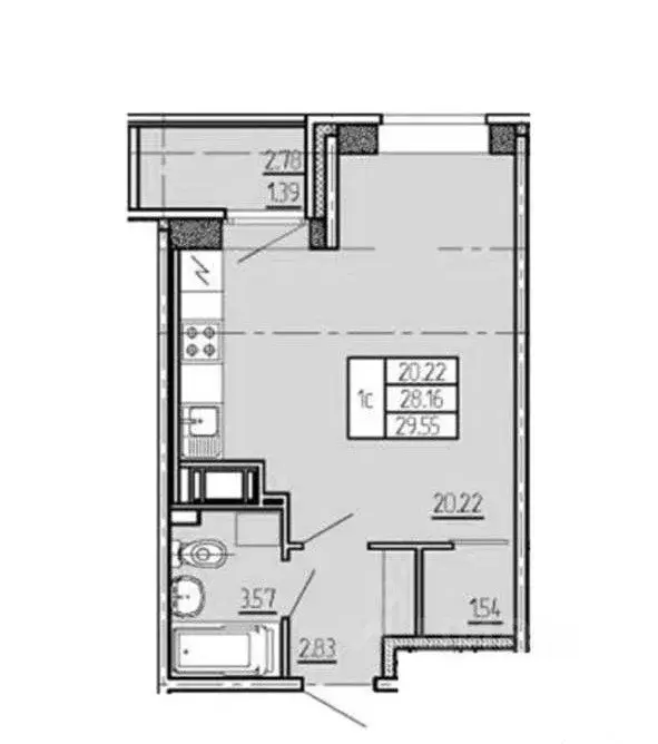 Студия Ленинградская область, Всеволожский район, пос. Бугры ул. ... - Фото 2