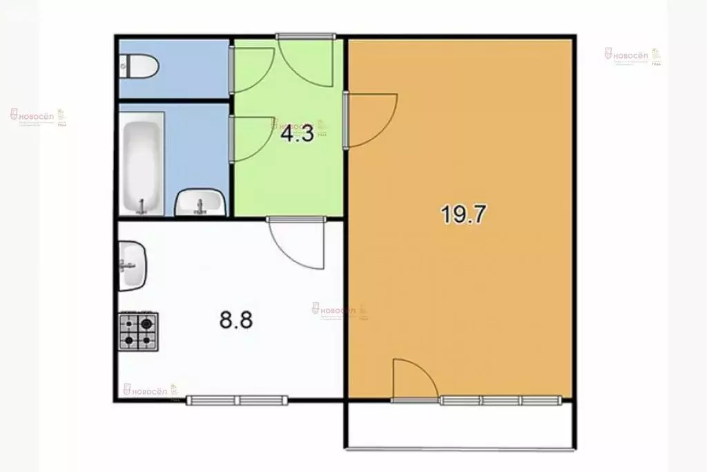 1-комнатная квартира: Екатеринбург, улица Косарева, 15 (33 м) - Фото 1