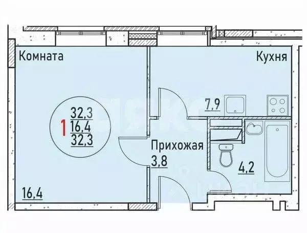 1-к кв. Московская область, Раменское ул. Березовая Роща, 11 (32.3 м) - Фото 1
