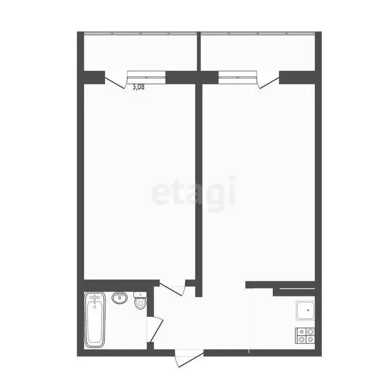 2-комнатная квартира: Омск, Омская улица, 77/1 (45.6 м) - Фото 1