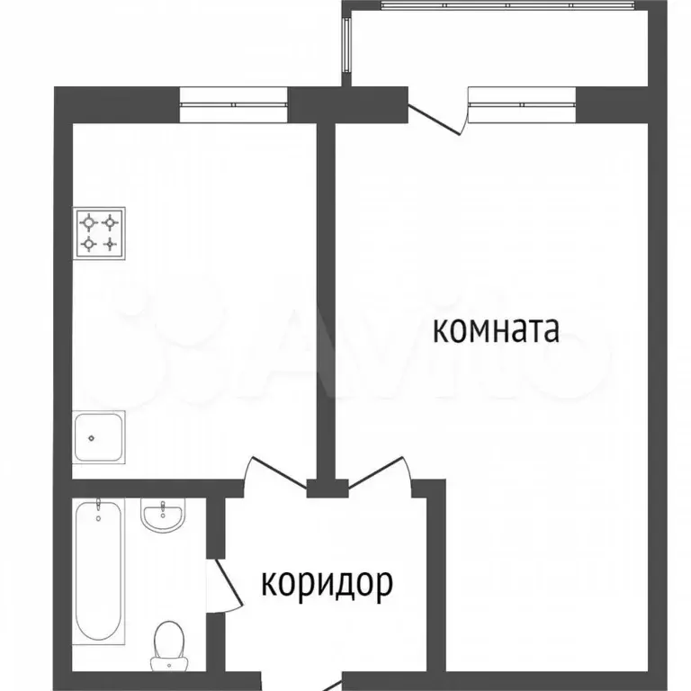1-к. квартира, 37 м, 2/5 эт. - Фото 0