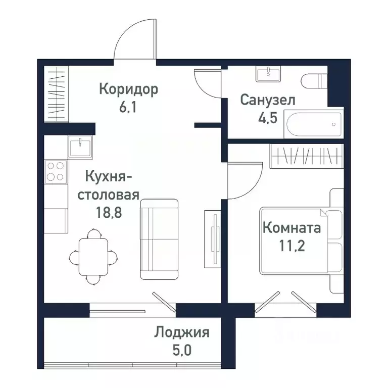 1-к кв. Челябинская область, Челябинский городской округ, пос. ... - Фото 1