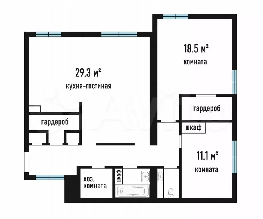 3-к. квартира, 84,1 м, 3/9 эт. - Фото 0