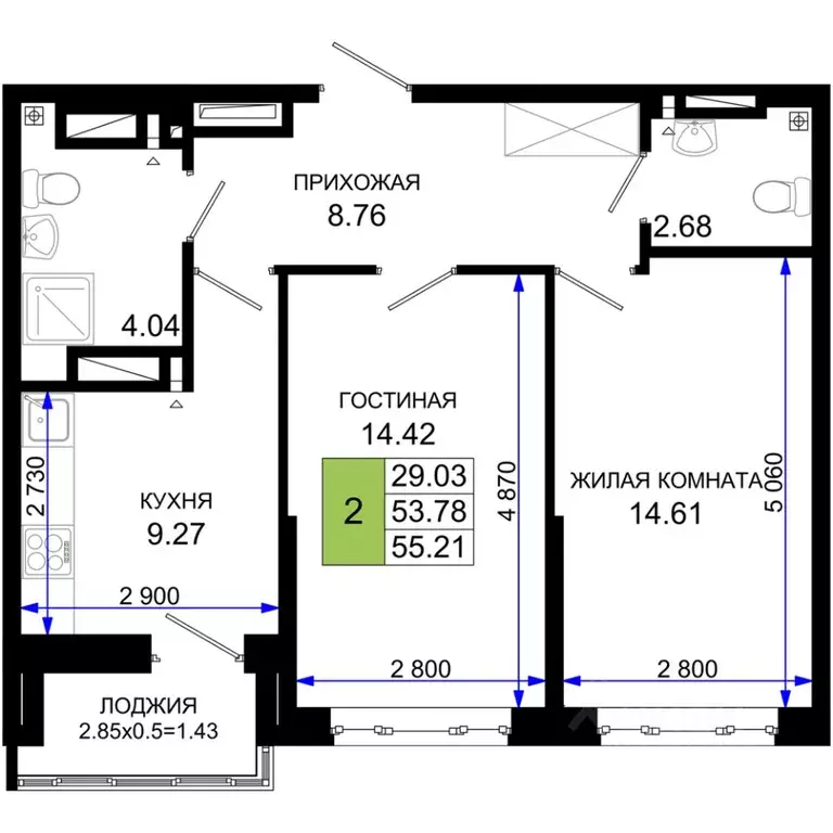 2-к кв. Ростовская область, Ростов-на-Дону Элеваторный пер., 6/2А ... - Фото 0