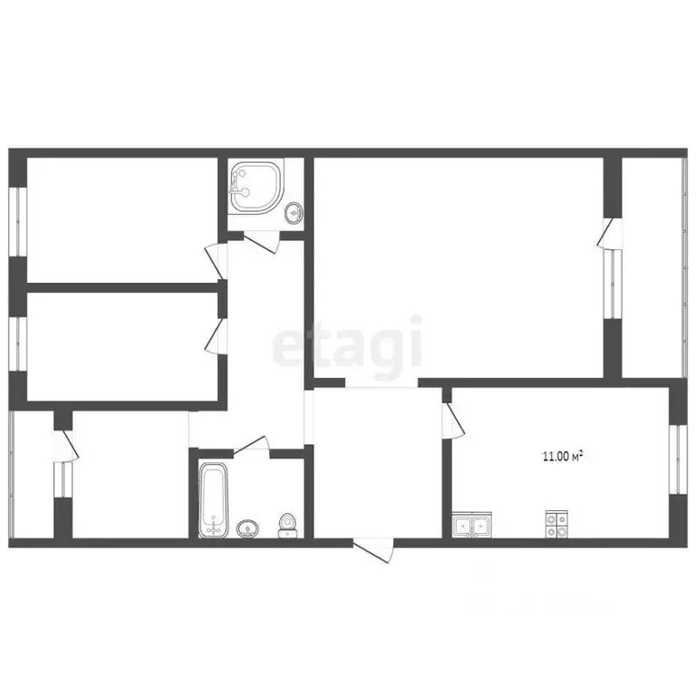 4-к кв. Костромская область, Кострома ул. Войкова, 40 (94.1 м) - Фото 1