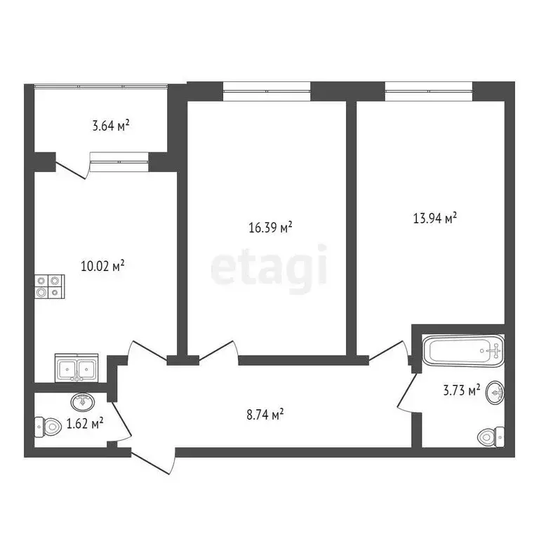 2-комнатная квартира: Калининград, Артиллерийская улица, 33А (60 м) - Фото 0