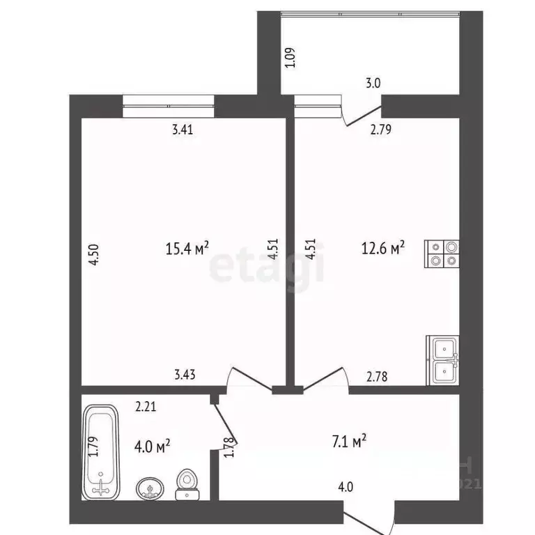 1-к кв. Костромская область, Кострома Якиманиха мкр, 4А (42.1 м) - Фото 2