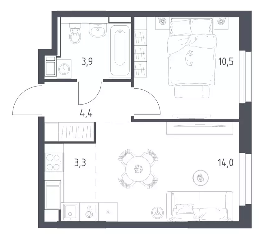 1-комнатная квартира: Мытищи, 1-й Стрелковый переулок, 5 (35.6 м) - Фото 1