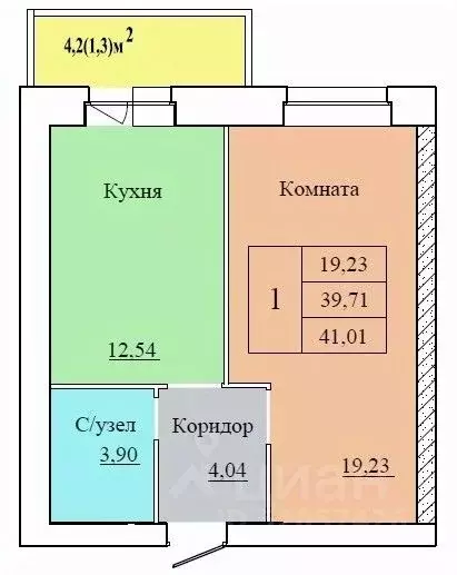 1-к кв. Ярославская область, Ярославль ул. Белинского, 17А (41.01 м) - Фото 0