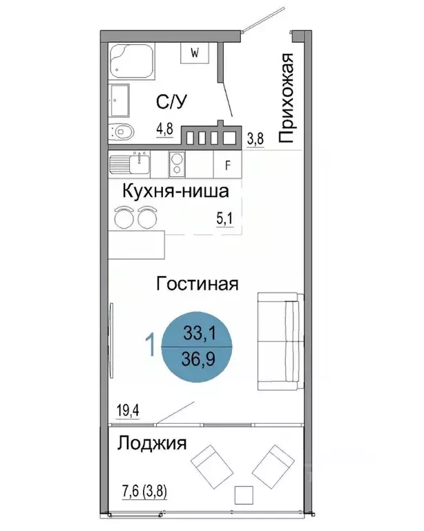 1-к кв. Крым, Керчь Белый город жилой комплекс (36.9 м) - Фото 0