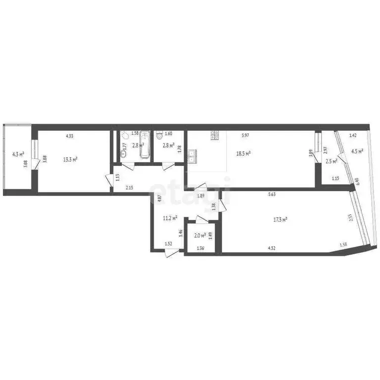 2-комнатная квартира: Анапа, улица Лермонтова, 118 (80 м) - Фото 0