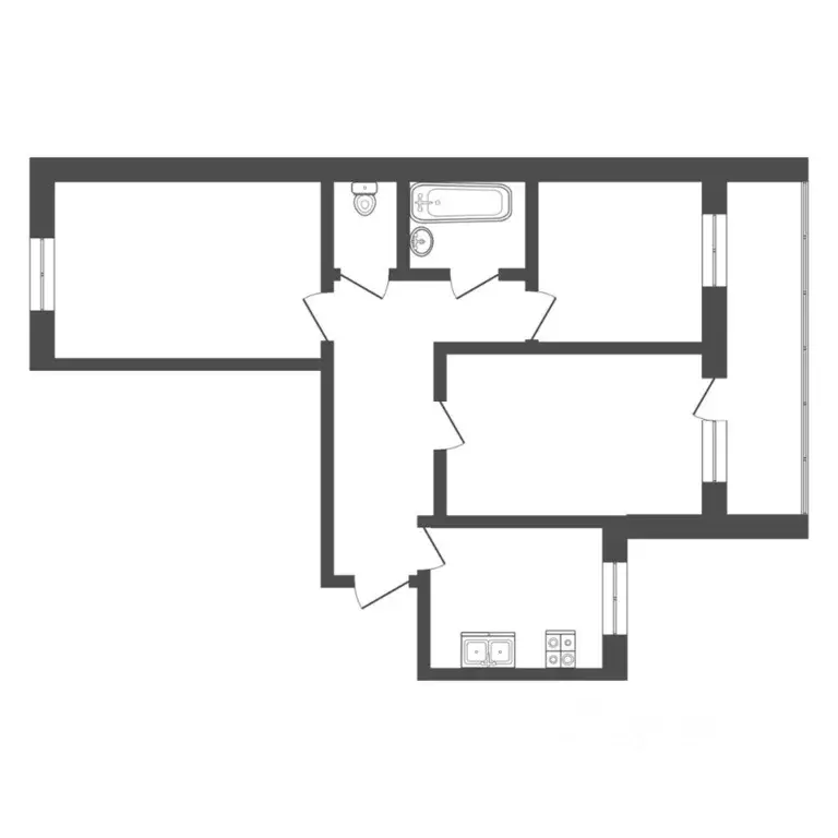 3-к кв. Тюменская область, Тюмень ул. Мельникайте, 48а (60.4 м) - Фото 2