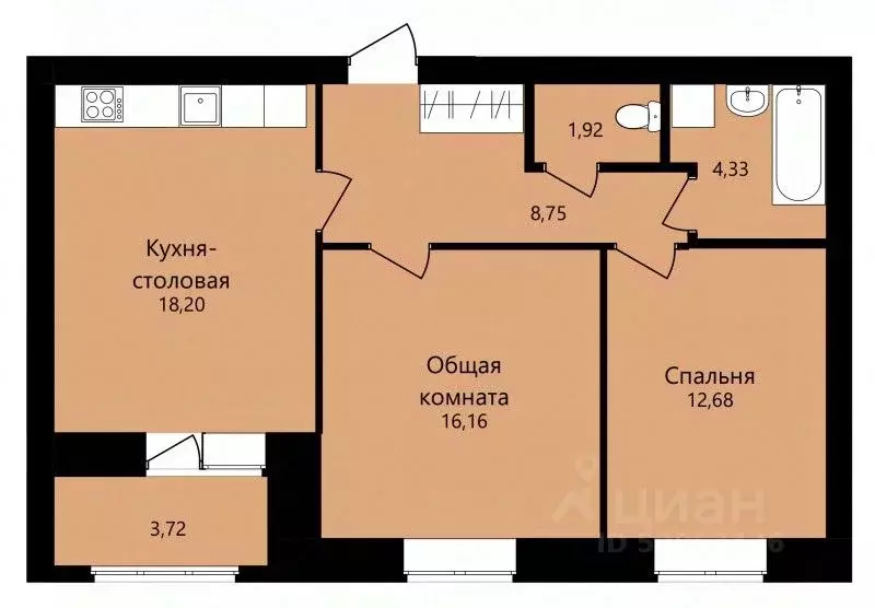 2-к кв. Мордовия, Саранск ул. Филатова, 11 (63.9 м) - Фото 0