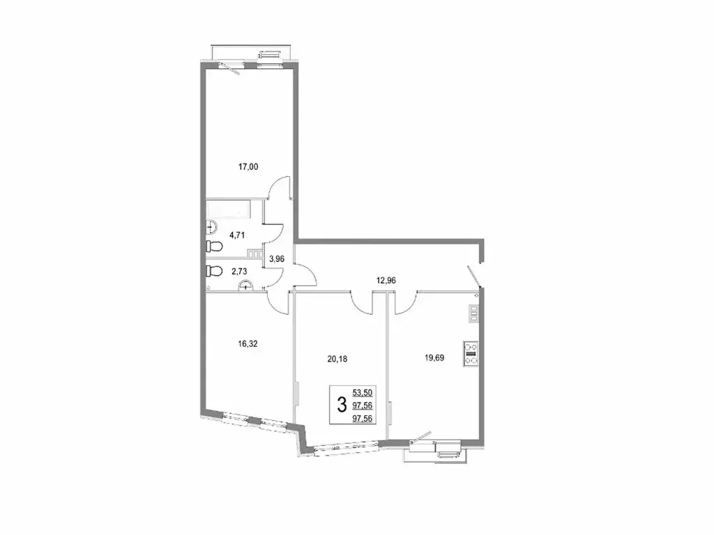 3-комнатная квартира: деревня Крюково, Высокая улица, 1 (97.5 м) - Фото 1