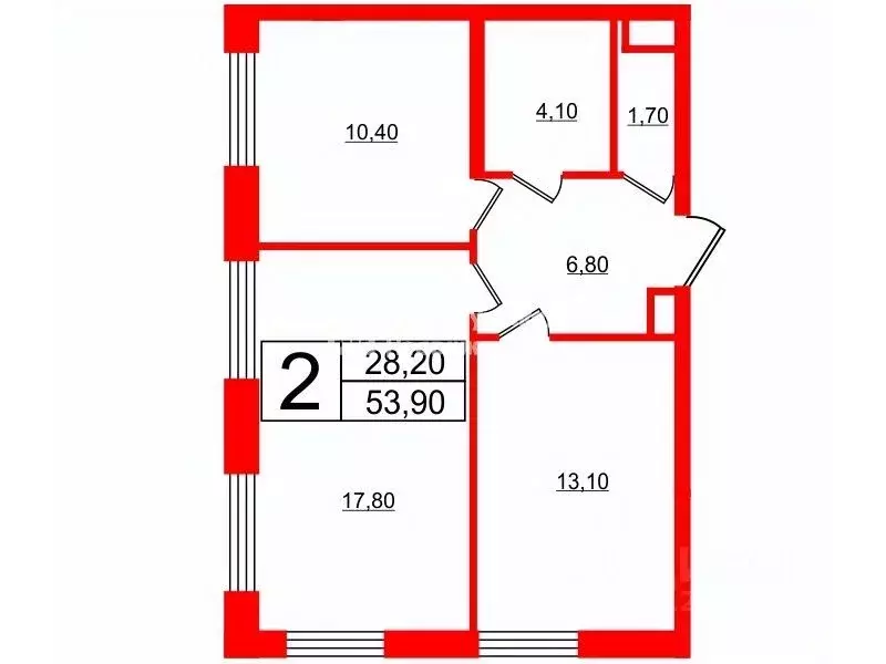 2-к кв. Санкт-Петербург Московское ш., 3к5 (53.9 м) - Фото 1