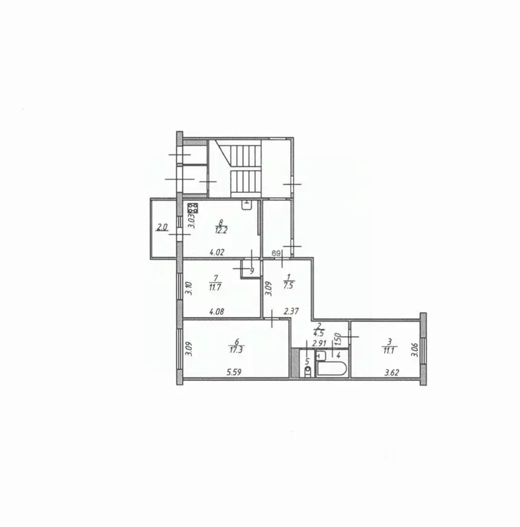 3-к кв. Псковская область, Псков Ипподромная ул., 125 (67.1 м) - Фото 2