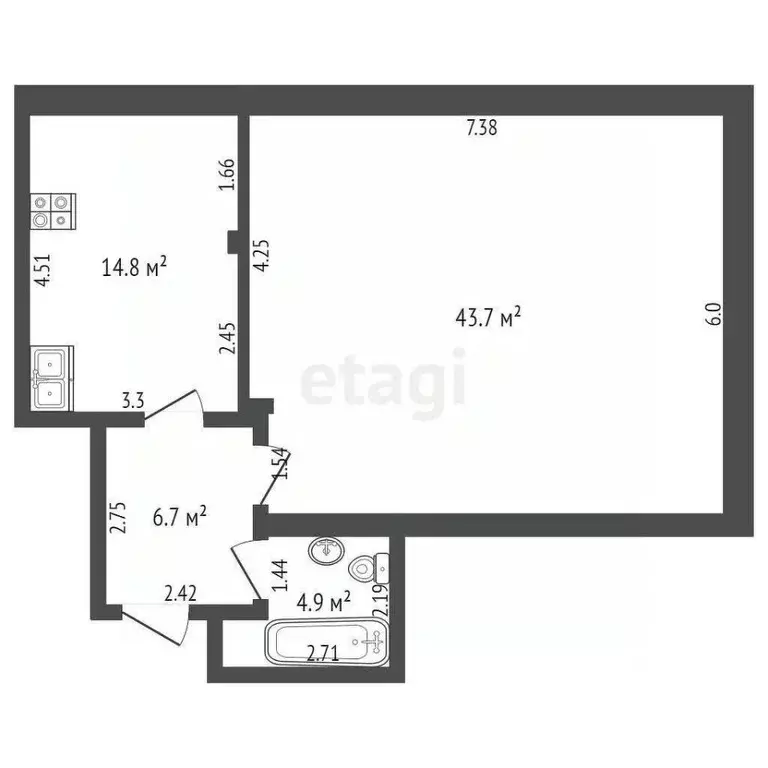1-к кв. Краснодарский край, Геленджик ул. Тельмана, 104А (70.1 м) - Фото 0