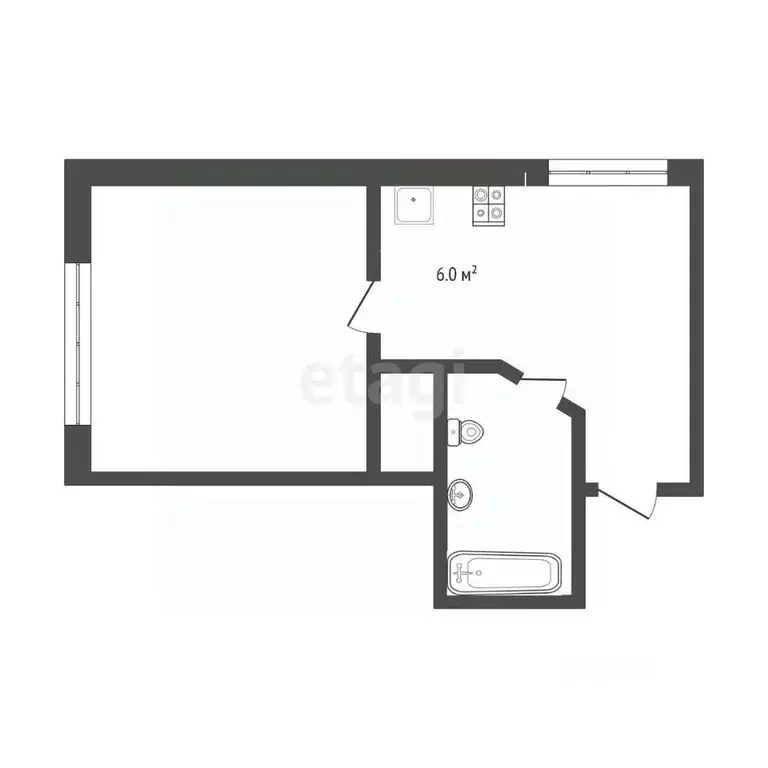 1-к кв. Тюменская область, Тюмень ул. Тальниковая, 9 (26.0 м) - Фото 2