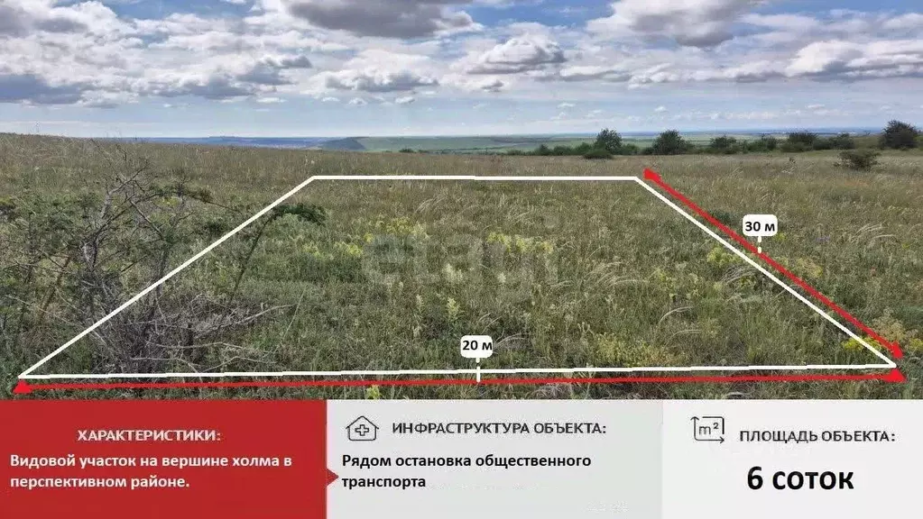 Участок в Крым, Симферопольский район, Трудовское с/пос, с. Ивановка  ... - Фото 0