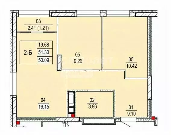 2-к кв. Свердловская область, Екатеринбург Юго-Западный жилрайон, ... - Фото 2