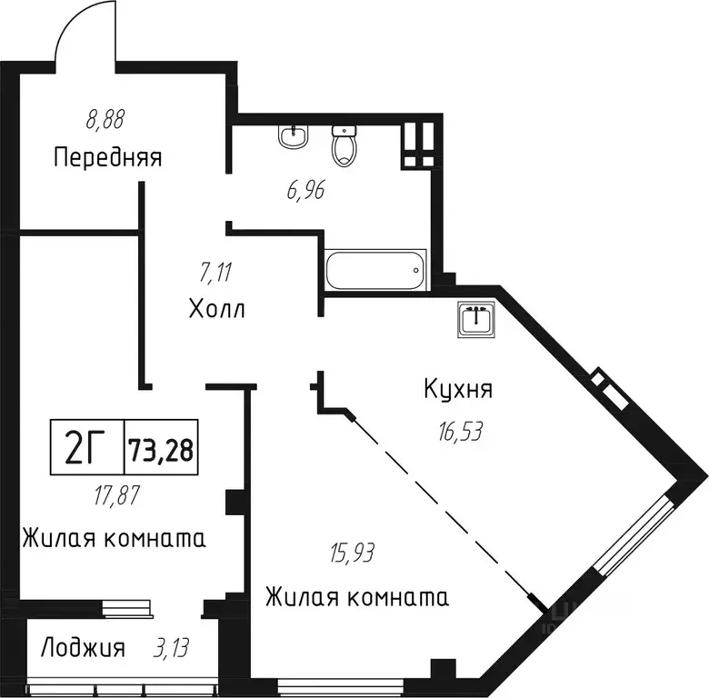 2-к кв. Приморский край, Владивосток ул. Мусоргского, 74к1 (74.55 м) - Фото 0