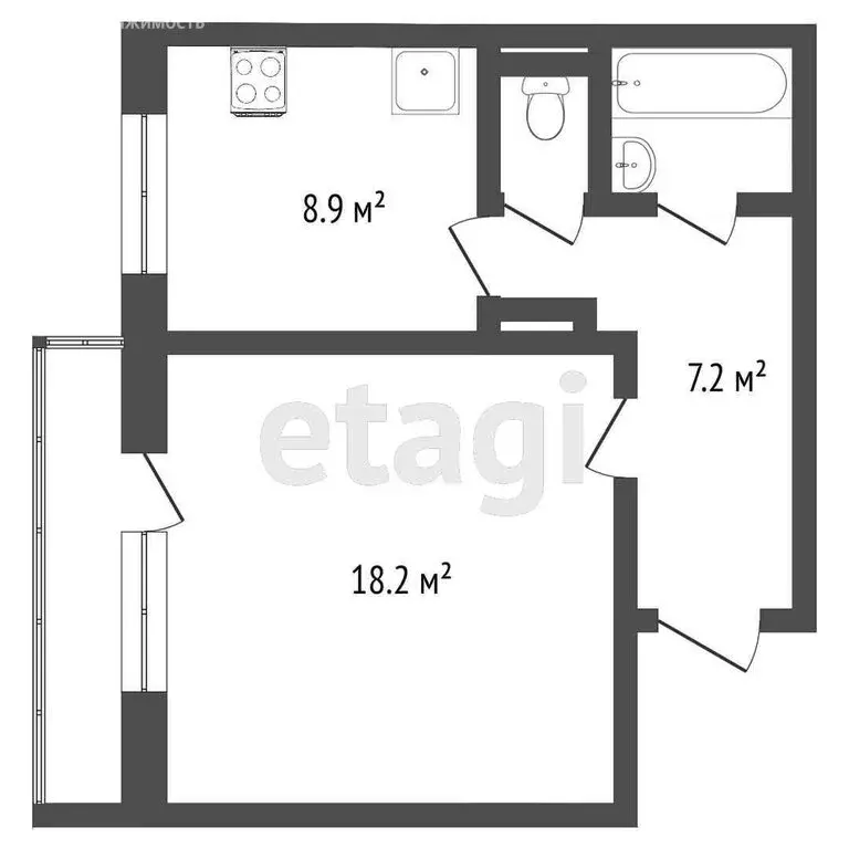 1-комнатная квартира: Омск, Харьковская улица, 27 (38.5 м) - Фото 0
