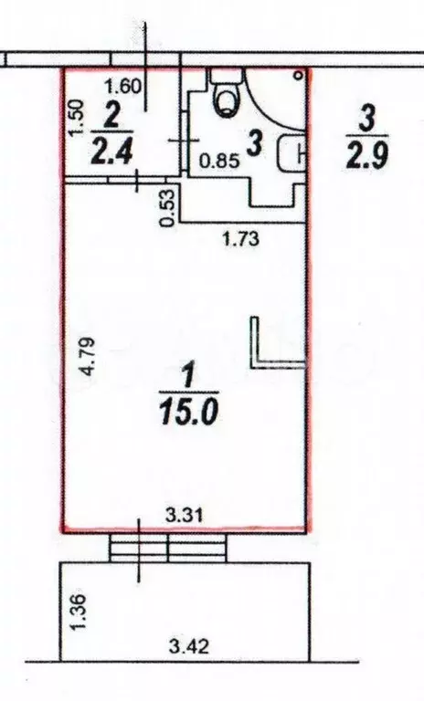 Квартира-студия, 20,3 м, 6/12 эт. - Фото 0
