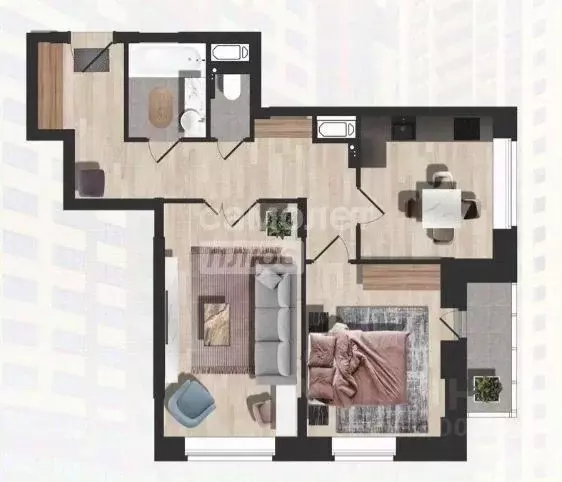 2-к кв. Липецкая область, Липецк Московская ул., 159к2 (60.0 м) - Фото 1