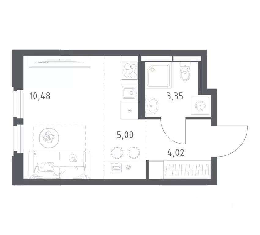 Студия Московская область, Королев Юбилейный мкр, Космический Квартал ... - Фото 1
