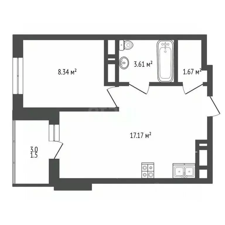 1-к кв. Москва ул. Яворки, 1к5 (33.0 м) - Фото 1