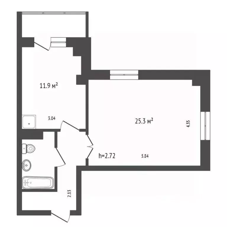 1-к кв. Красноярский край, Красноярск Судостроительная ул., 27В (46.9 ... - Фото 2