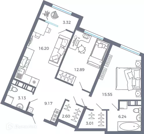Продаётся 2-к квартира, 71.1 м - Фото 0