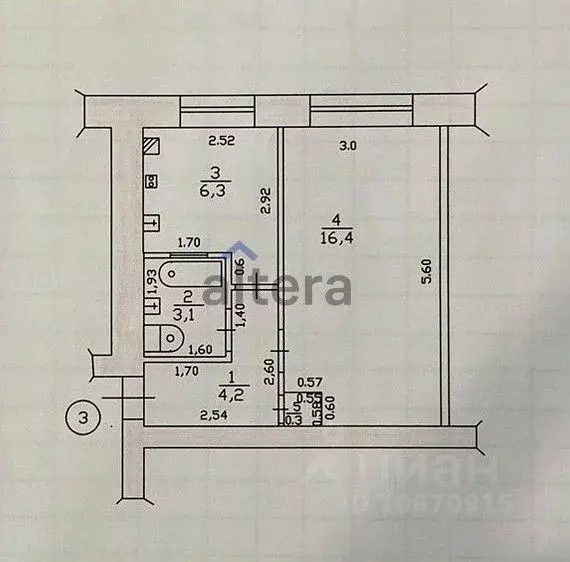 1-к кв. Татарстан, Казань ул. Лейтенанта Шмидта, 44 (30.3 м) - Фото 2