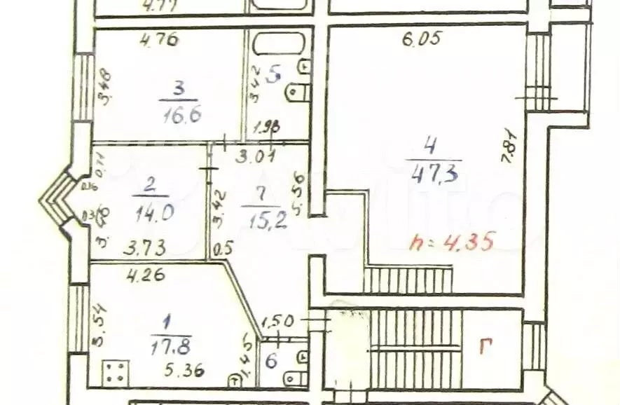 3-к. квартира, 119 м, 6/7 эт. - Фото 1