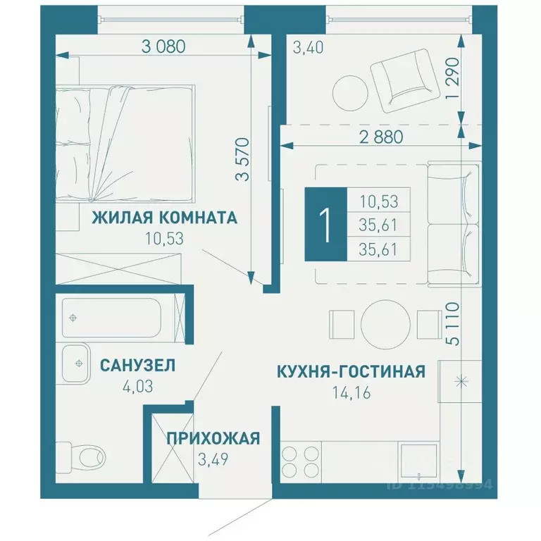 1-к кв. Краснодарский край, Краснодар пос. Березовый, Витаминкомбинат ... - Фото 0