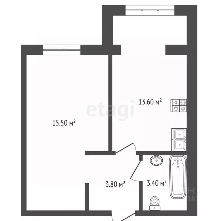1-к кв. Ростовская область, Аксайский район, Щепкинское с/пос, пос. ... - Фото 2