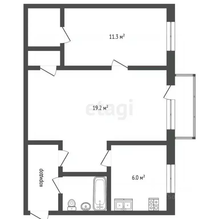 2-к кв. Владимирская область, Муром Октябрьская ул., 73 (41.4 м) - Фото 0